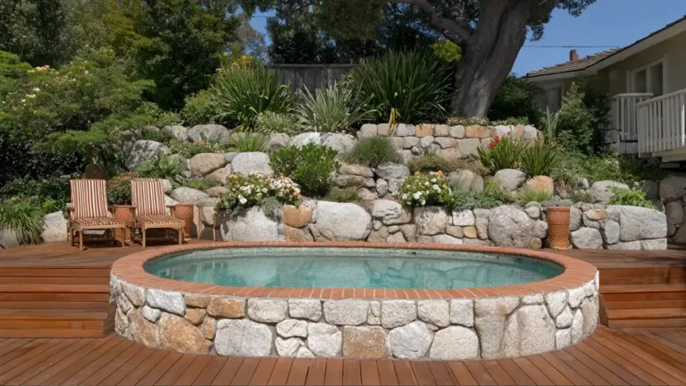 above-ground pool retaining wall ideas