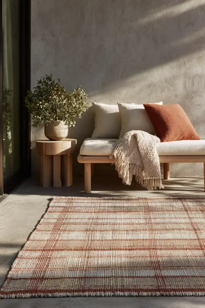 Cozy Fall Patio Styling Ideas for a Warm Outdoor Retreat 11 Layered outdoor rugs for cozy fall outdoor patio styling
