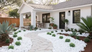 white stone landscaping ideas
