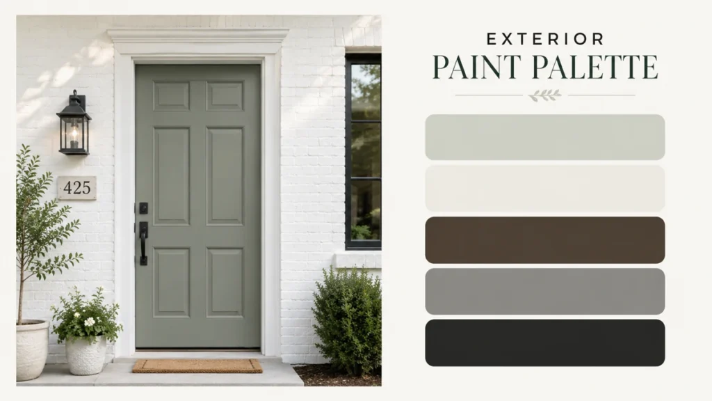 Green-gray front door paint inspiration